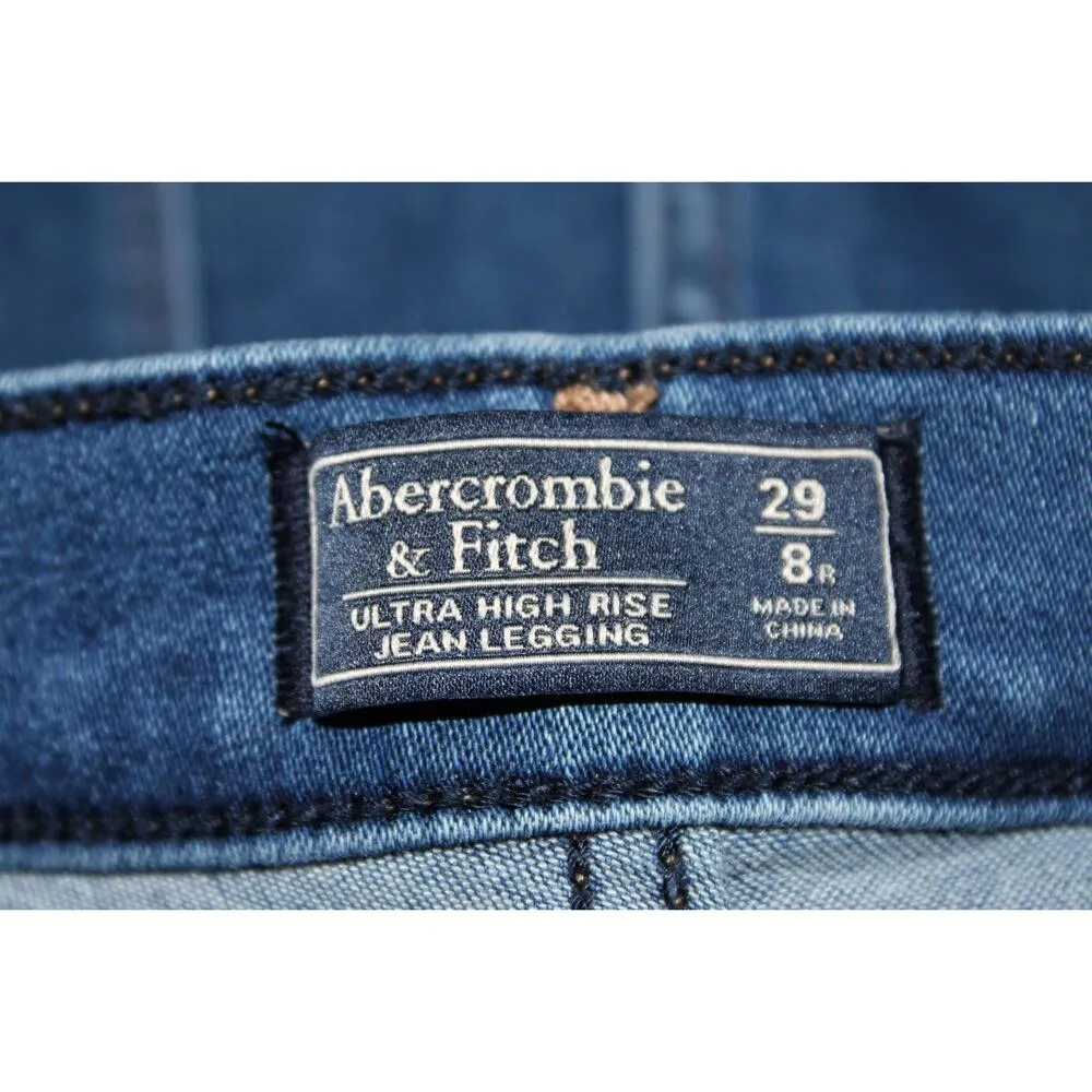 Abercrombie & Fitch Ultra High Rise Jean Leggings Blue Jeggings Jeans Size 29 8 - Image 3