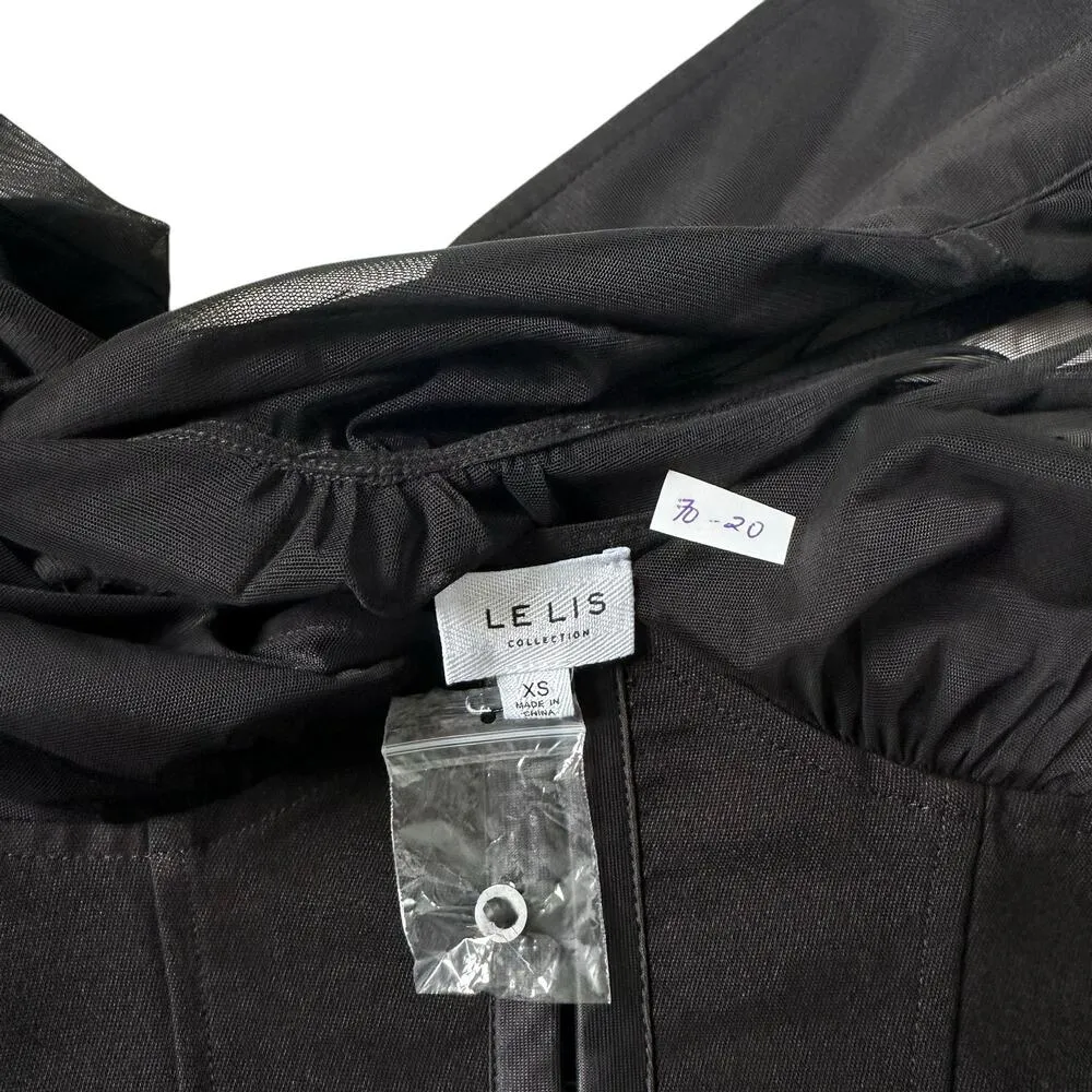 Le Lis Black Bustier Crop Top Blouse Women Sz XS Closure:Hook & Eye NWOT | 70-20 - Image 7