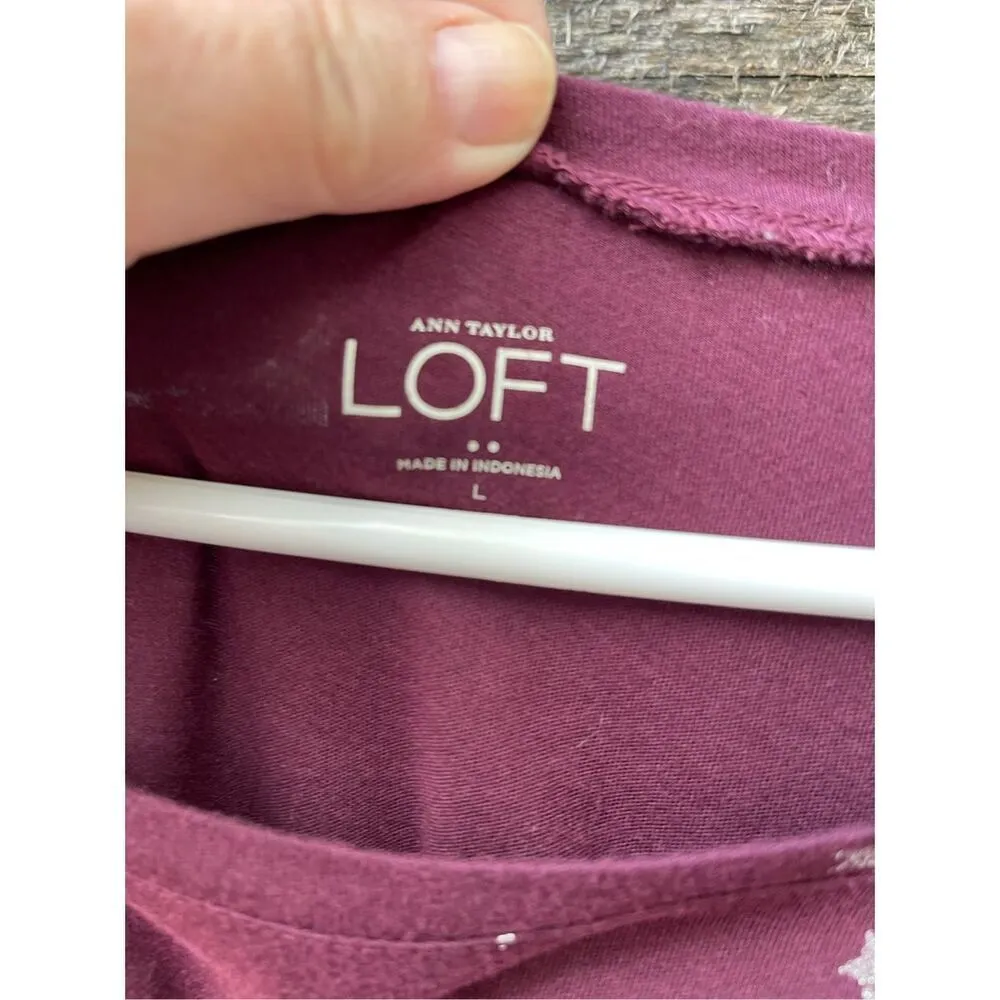 Ann Taylor Loft size L scoop neck long sleeve tee - Image 3