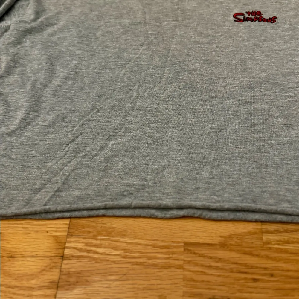 The Simpsons Bart Lisa Grey Crop Top Long Sleeve Embroidered Size M EUC Gray Size M - Image 8