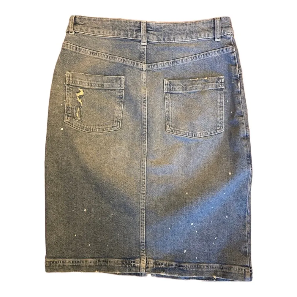 Anthropologie Pilcro Patchwork Blue Denim Midi Skirt size 4 - Image 8