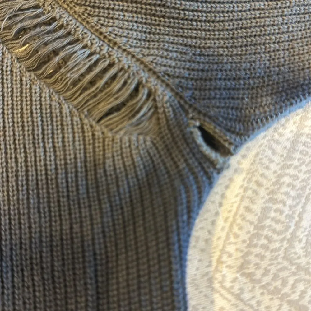 Fate Women’s Distressed Olive Green & Black Tie Dye Sweater - Image 7