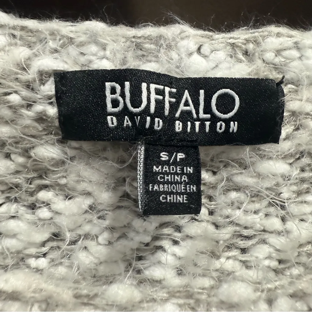 Buffalo David Bitton White/Gray Women's Sweater Size SP - Image 4
