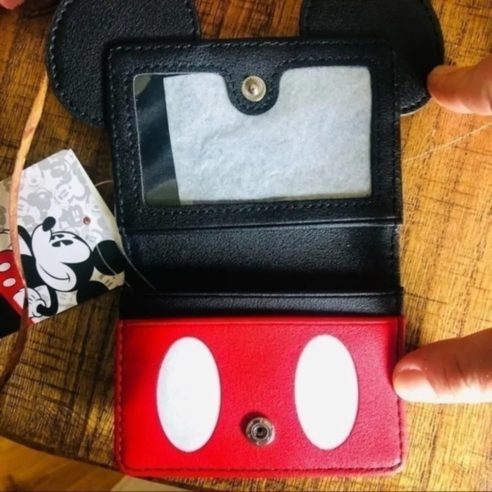 Disney Mickey Mouse Card Wallet with Ears ID Holder Snap Closure NWT - Image 2