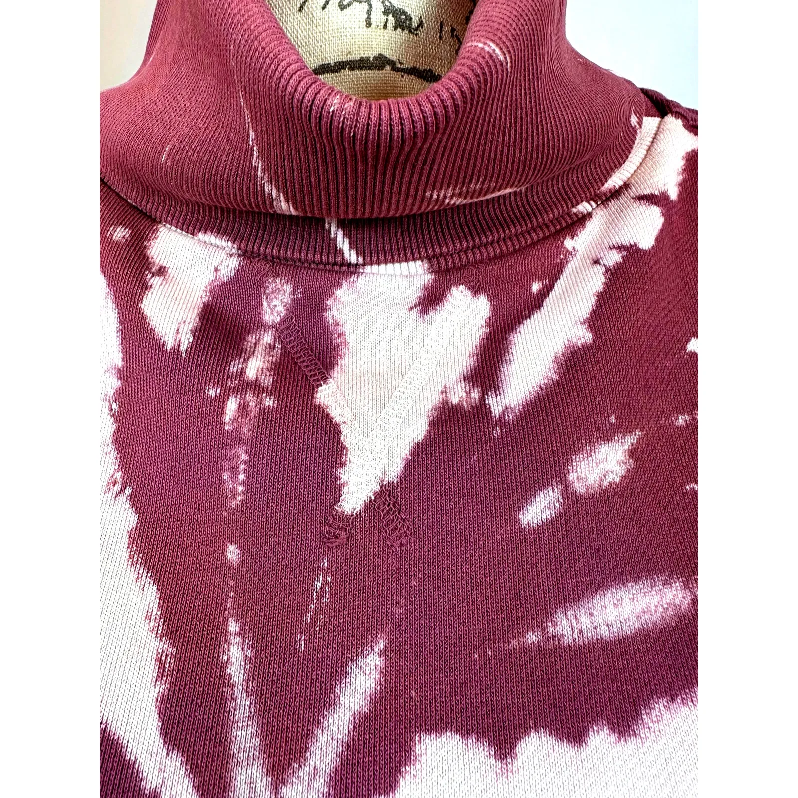 525 America Sprial Turtleneck Sweater Dropped Shoulder Maroon L Size L - Image 5
