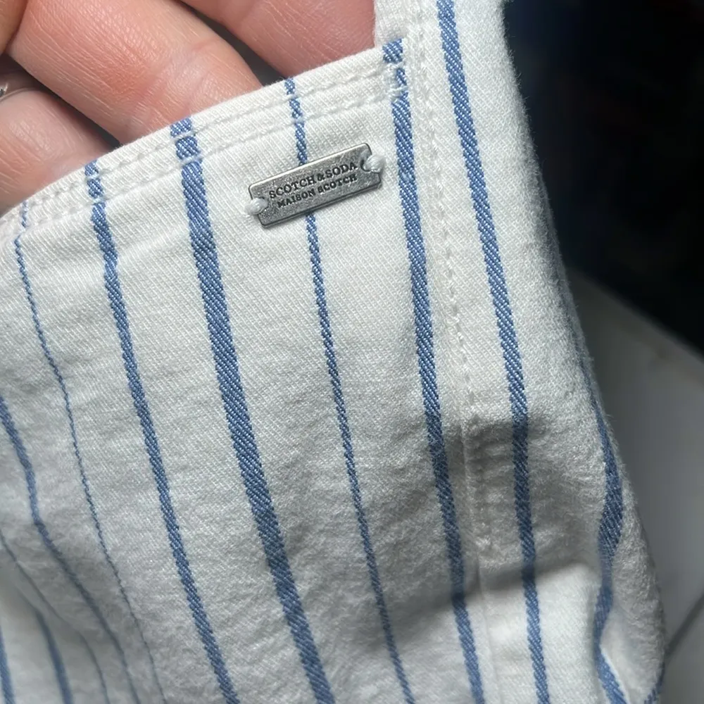 Scotch & Soda‎ Downtown Surf La Bohemienne Mid Rise Skinny White Blue Striped - Image 11