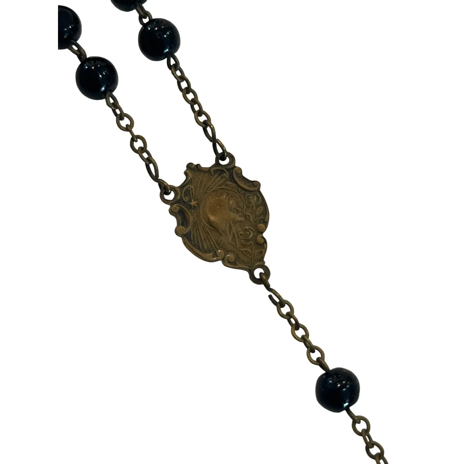 Vintage black rosary beads‎ - Image 4