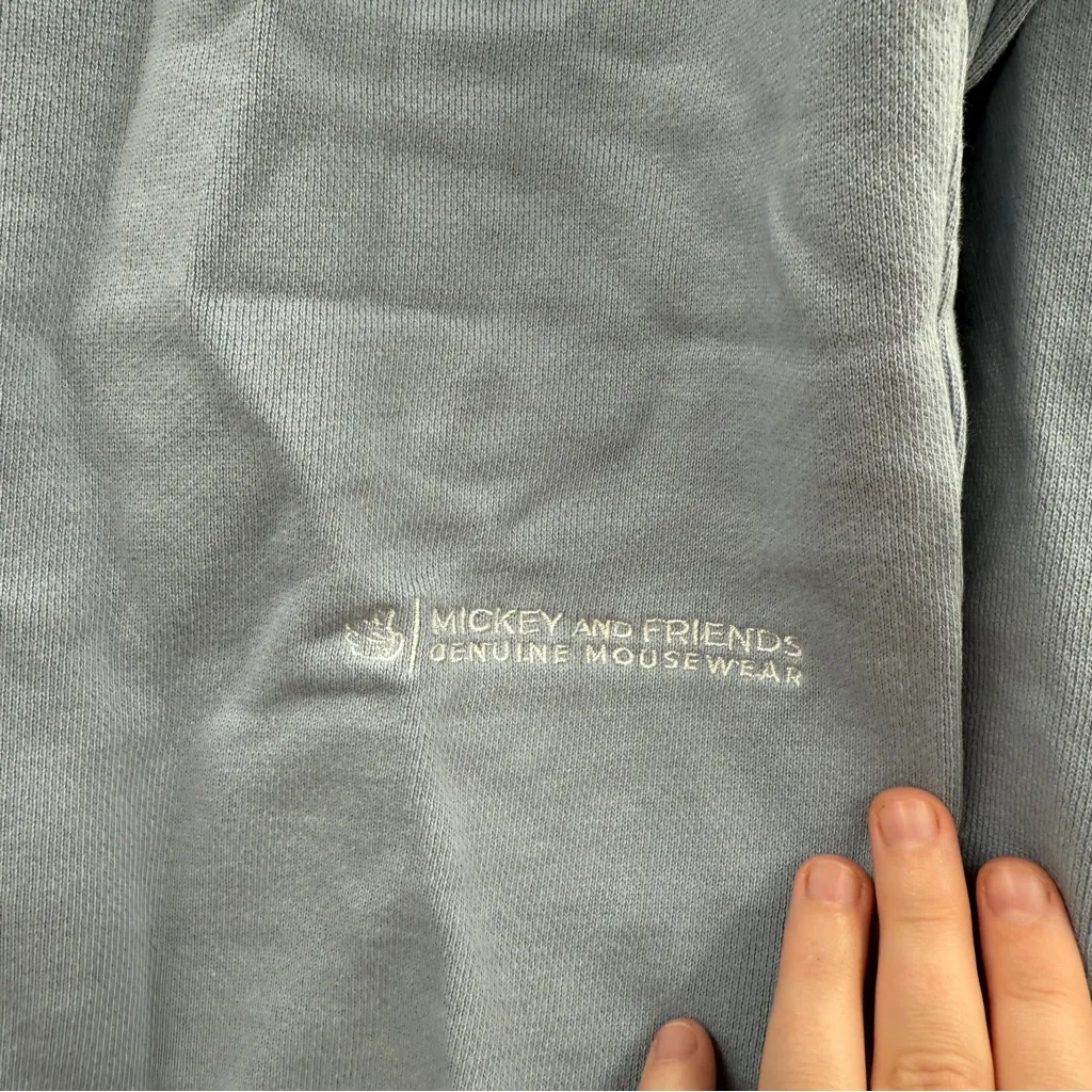 Disney Mickey Mouse Hoodie Women’s Size Small‎ Blue Pullover Sweatshirt - Image 3