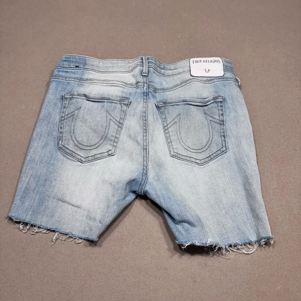 True Religion Light Blue Jean Shorts - Image 2