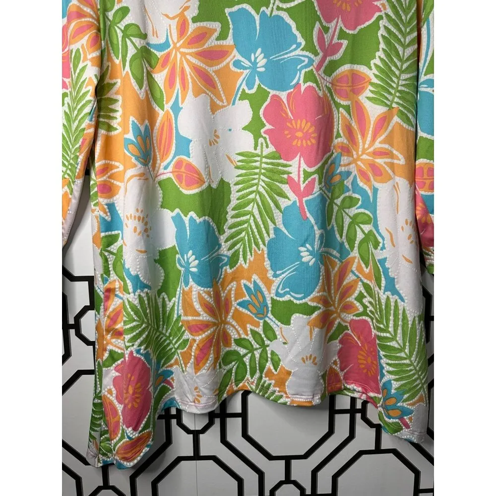Ruby Rd. Ladies Pastel, Vibrant Floral Blouse Size Medium - Image 4