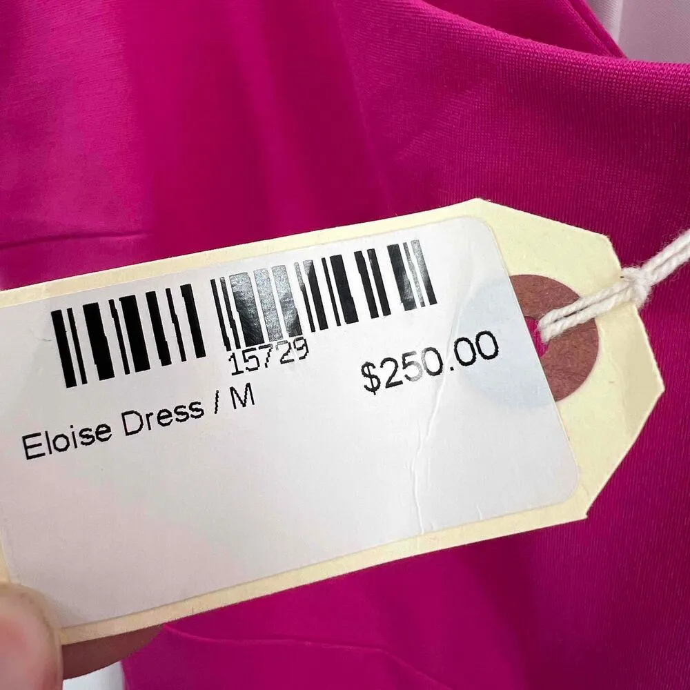 Amanda Uprichard Fuchsia Ruffled Hem Sleeveless V Neck Dress Womens Medium New - Image 6