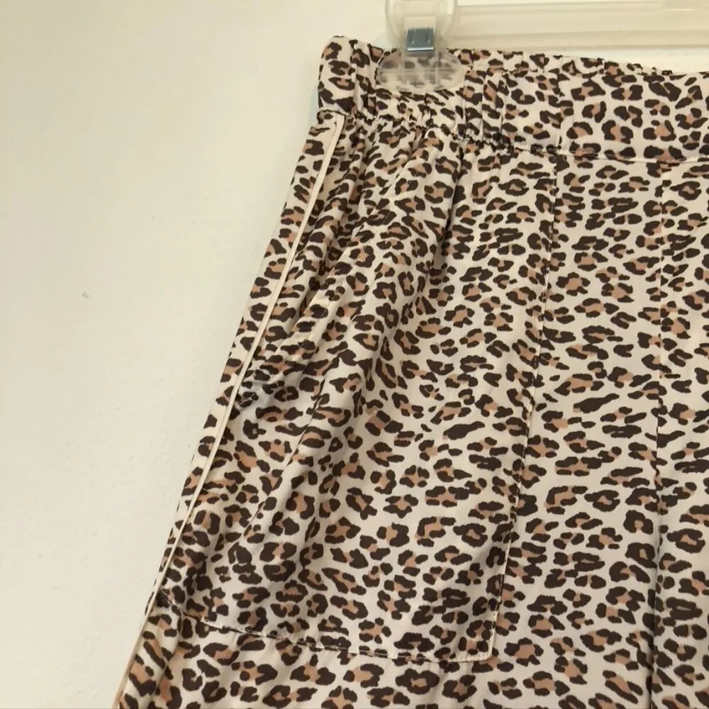 AERIE AMERICAN EAGLE Satin Jogger Lounge Pant Cream Brown Cheetah Leopard Pajama - Image 7