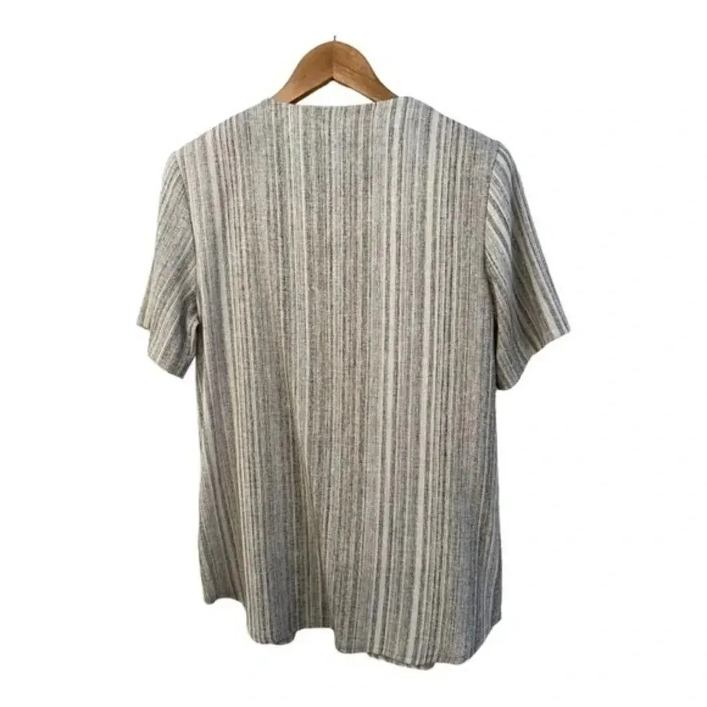 Alfred Dunner Crinkle Pin Stripe Size 8 Elastic Waist Pant Suit Neutral Colors - Image 13