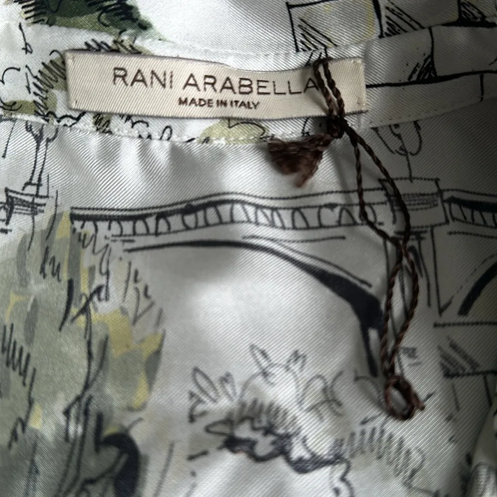 🇮🇹 RANI ARABELLA 100% SILK PRINTED SHIRT LONDON RUST SIZE S Green - Image 5