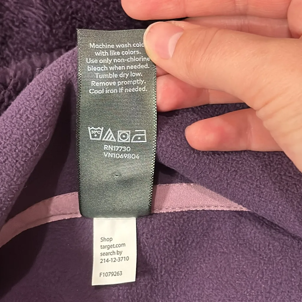 CHAMPION C9 Sherpa Fleece Pullover Sweatshirt Cowl Neck Purple size M - Image 11