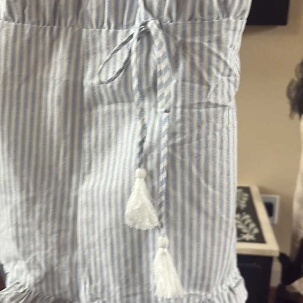 Blue and White Striped Romper Size L - Image 2