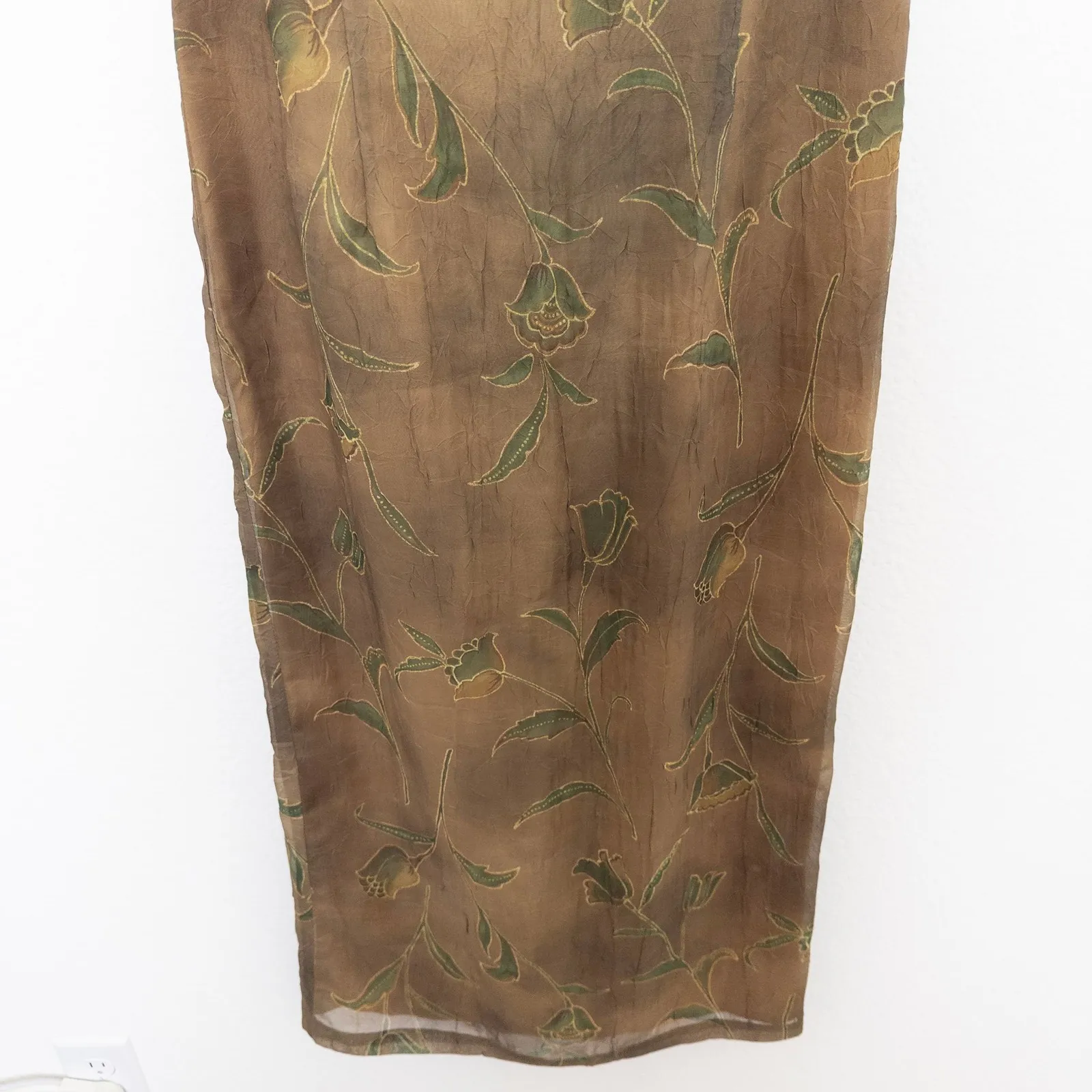 VTG Virgo II Womens Dress Size 10 Brown Floral‎ Mesh 90s Whimsigoth Forest Fairy - Image 3