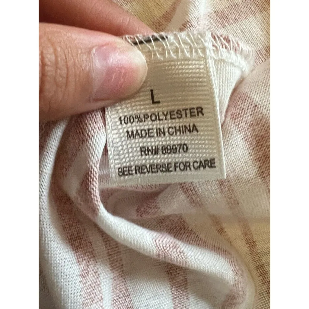 Eden & Olivia Shirt Size Large‎ Striped Tunic Boho Peasant Hippie Preppy - Image 8