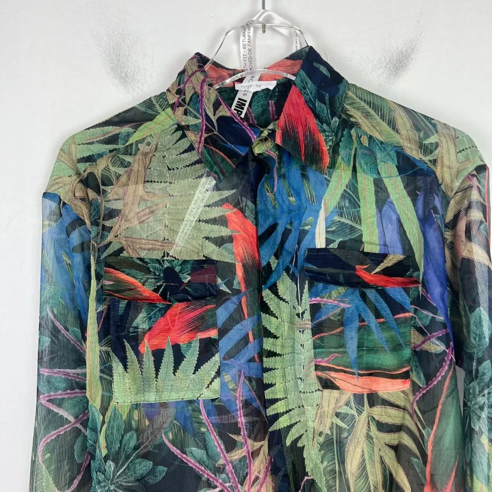 NWT Mistress Rocks Militant Tropical Shirt Top Long Sleeves Buttondown Size XS - Image 3