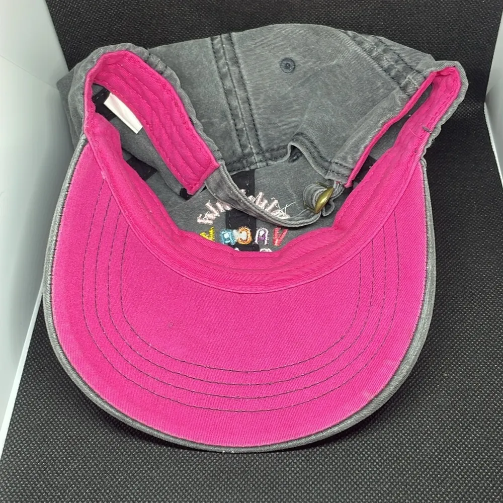 VACAY babe‎ ball cap. Charcoal gray, with colorful embroidery. Adjustable adult. Gray - Image 4