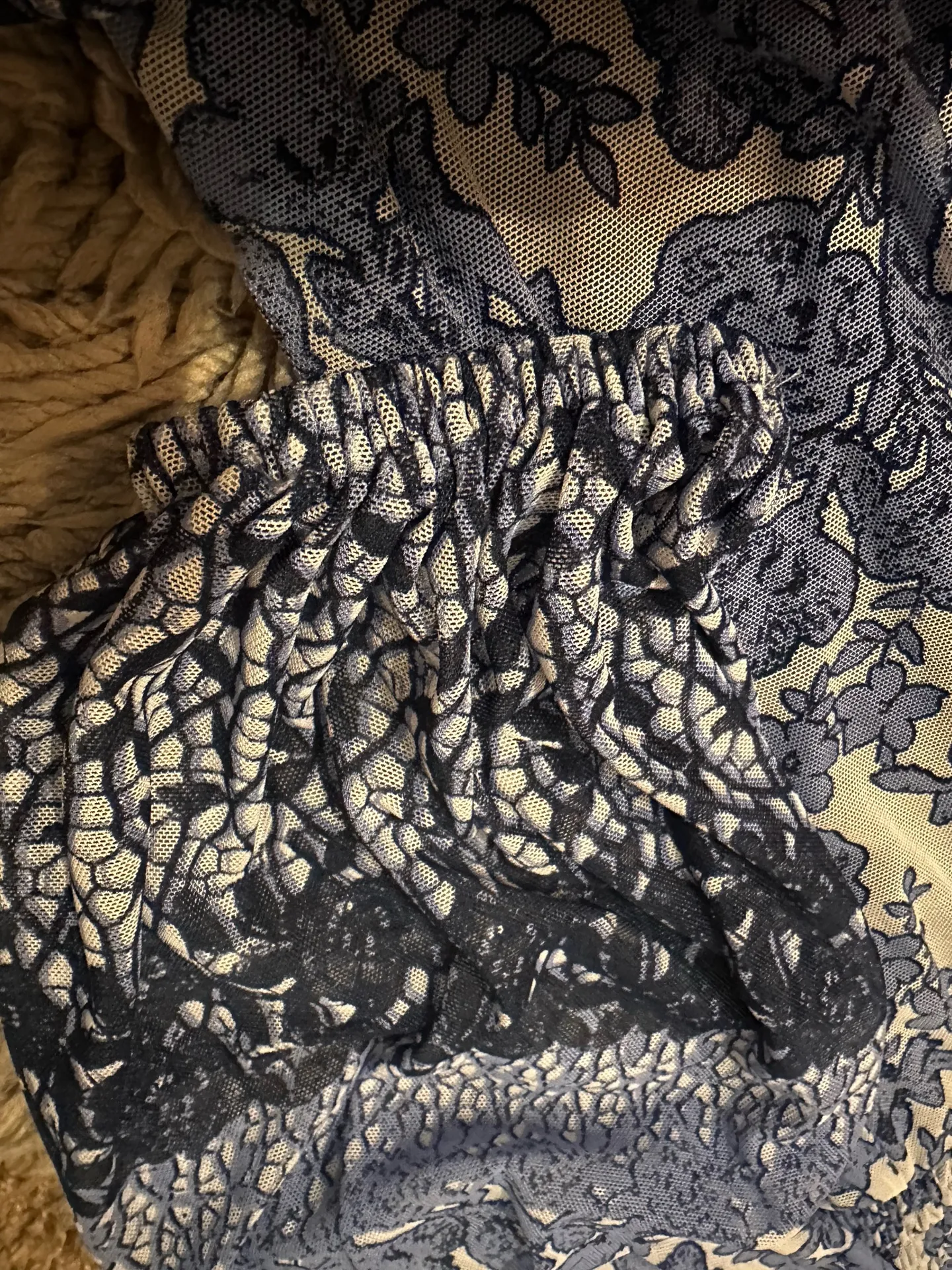 Maison Tara blue and white floral print dress with lace trim 6 - Image 6