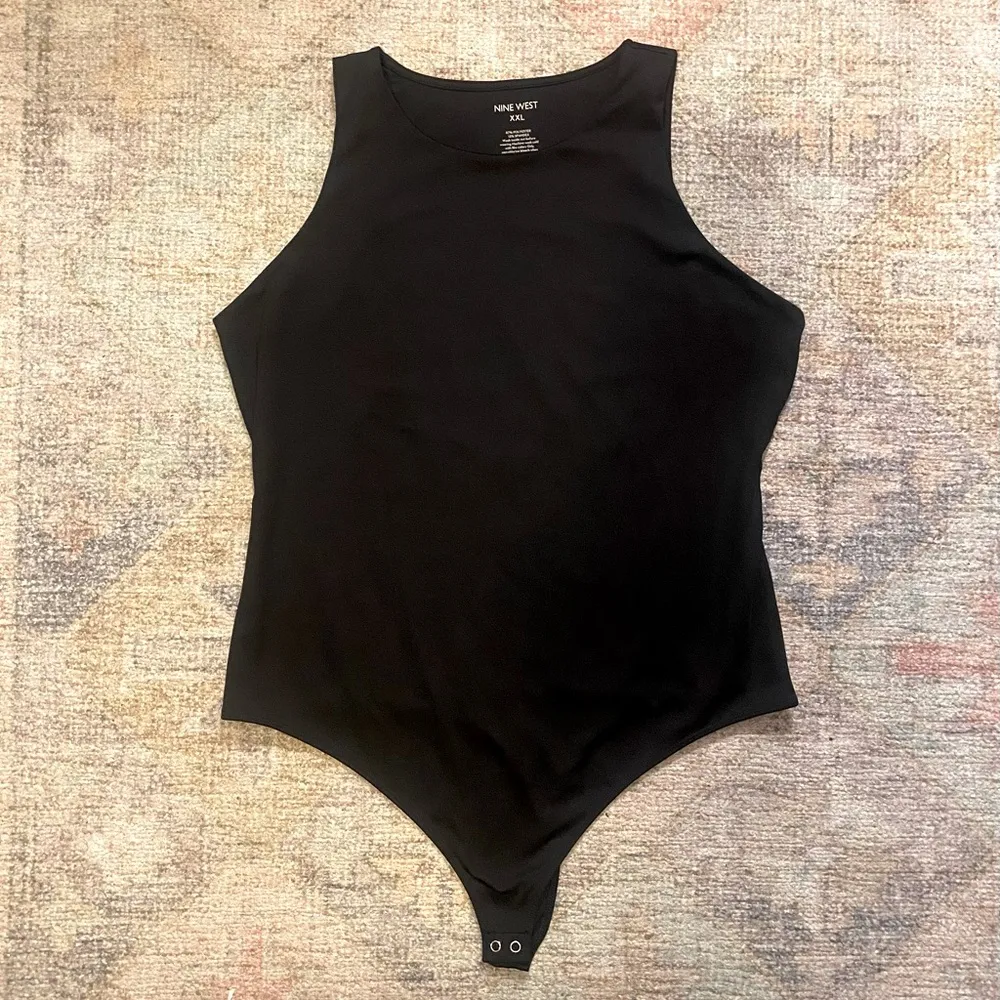 NINE WEST PowerSculpt Sleeveless Bodysuit in Black - Image 2