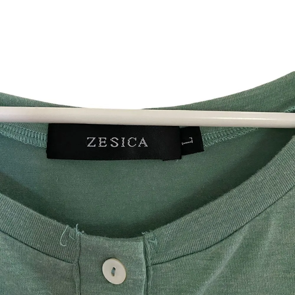 Zesica green cuffed sleeve belted sun dress large Green - Image 4