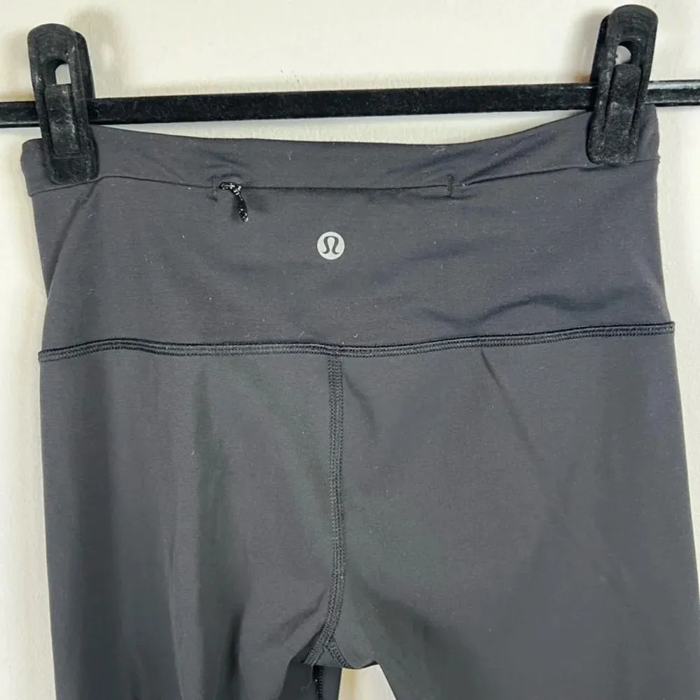 Lululemon Women's All You Need Tight Leggings  Black Mesh Panels Pockets  Size 4 - Image 7