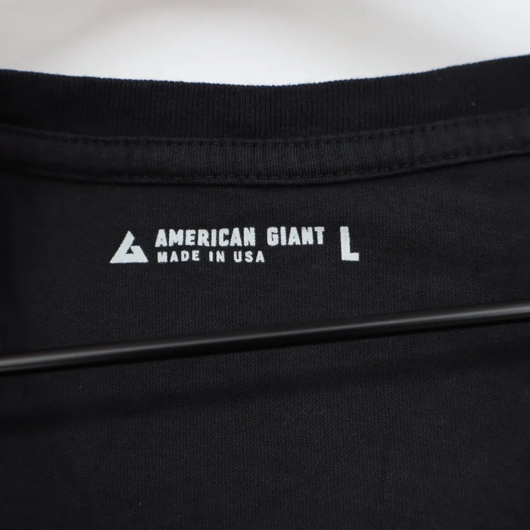 AMERICAN GIANT Womens Black V Neck T Shirt Made in USA Size L Size L - Image 3