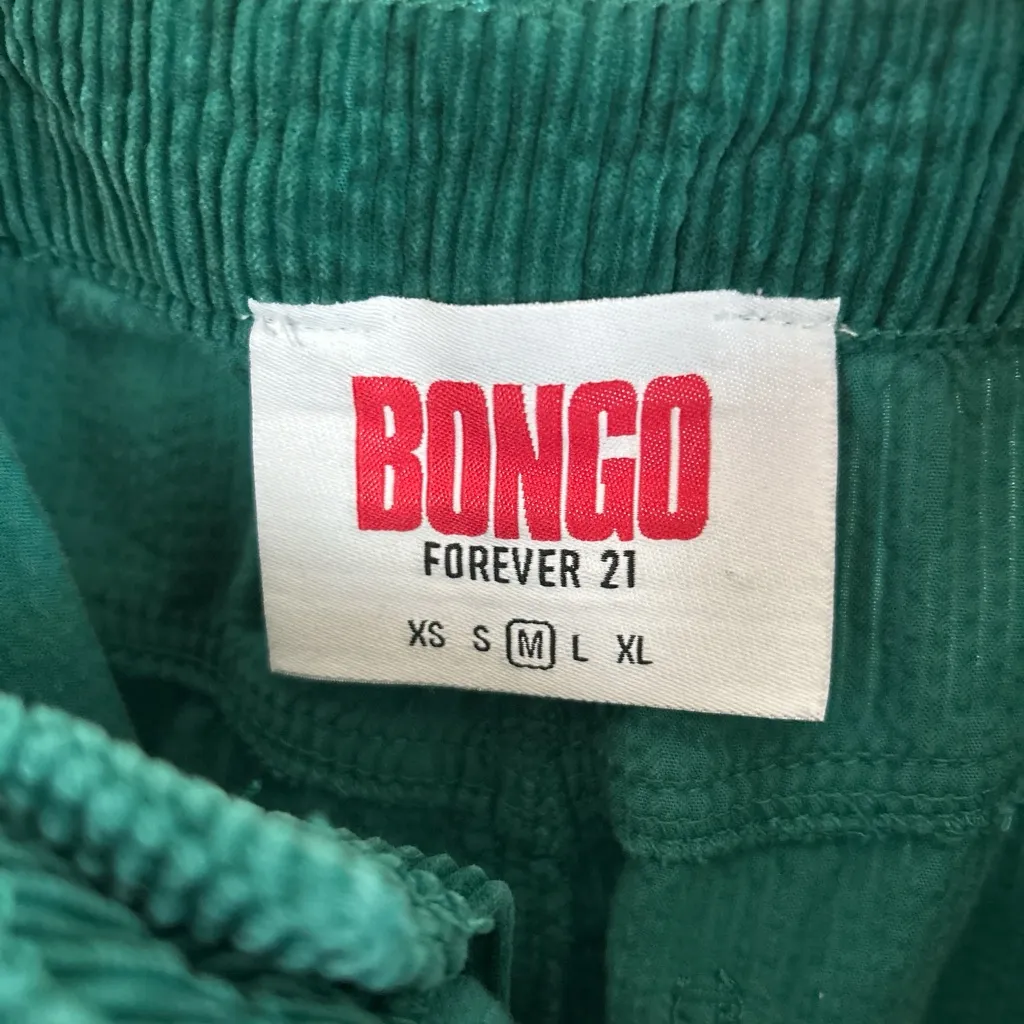 BONGO x forever 21 collab Vibrant Green Corduroy ribbed fitted Mini Skirt sz M - Image 3