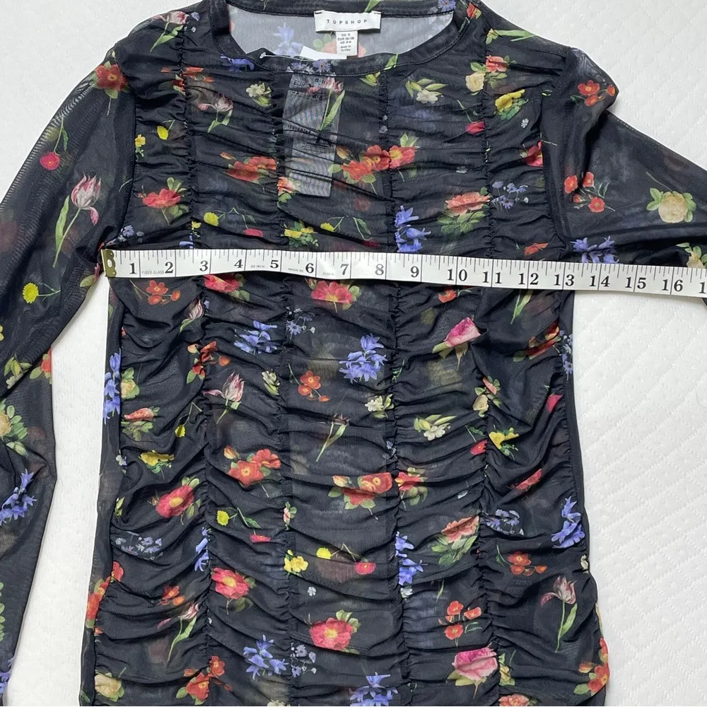 TopShop Floral long sleeve mesh women’s size small, NWT - Image 6