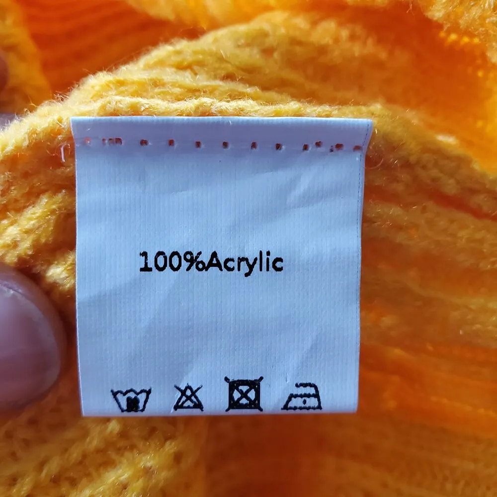 Zaful Women's Yellow Crop Turtleneck Knit Sweater Size S - Image 9