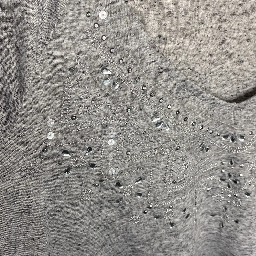 Juicy Couture v neck jewel and sequins embellished long sleeve top size M - Image 4