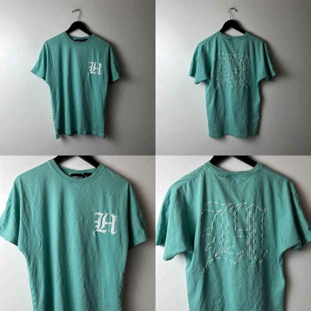 The Hundreds LA T Shirt Green Large L Embroidered Tee Cotton Short Sleeve - Image 8