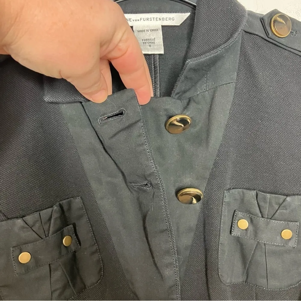 Diane‎ Von Furstenburg black blazer jacket size 8 - Image 7