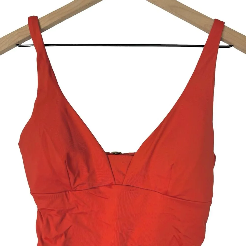 Andie Swim The Tahiti One Piece In Chili Pepper Open Back Deep V Size XS NEW - Image 4