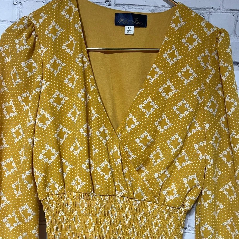 Francesca’s Mustard Colored Mini Dress by Blue Rain XS - Image 6