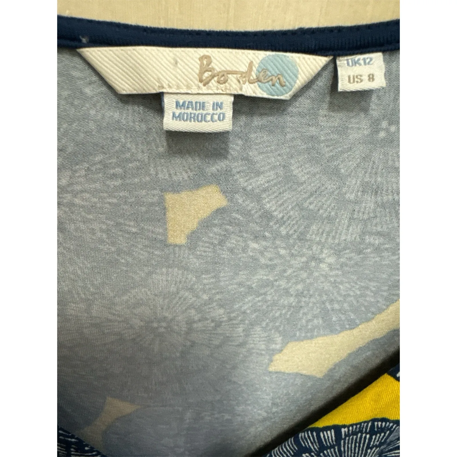 Boden Blue Yellow Abstract Floral Sleeveless V - Image 6