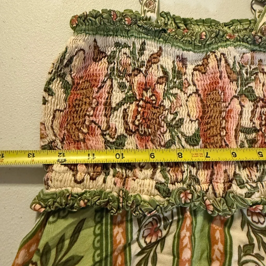 Farm Rio XS Strappy Garden Boho Print Rio Dress Floral Chic Adjustable Summer - Image 8