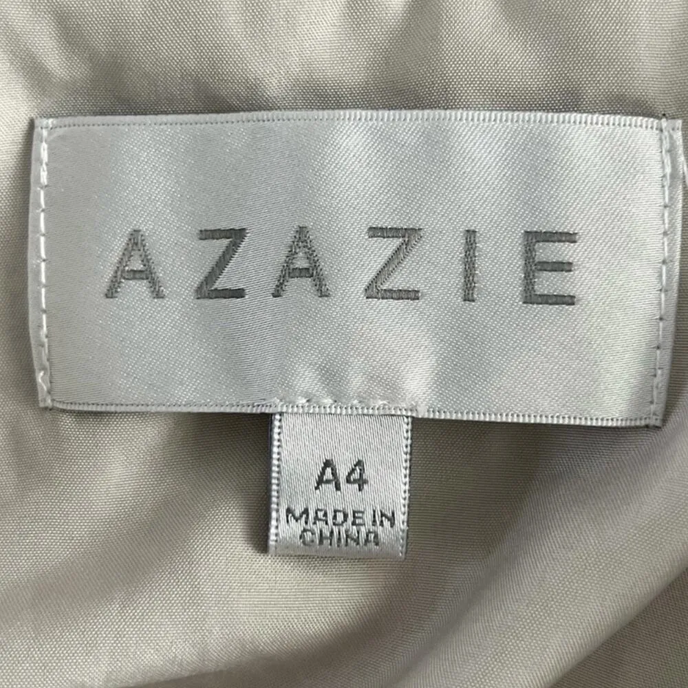 NWT Azazie Everleigh Frost A-Line Pleated Chiffon Maxi Bridesmaid Dress - Image 9