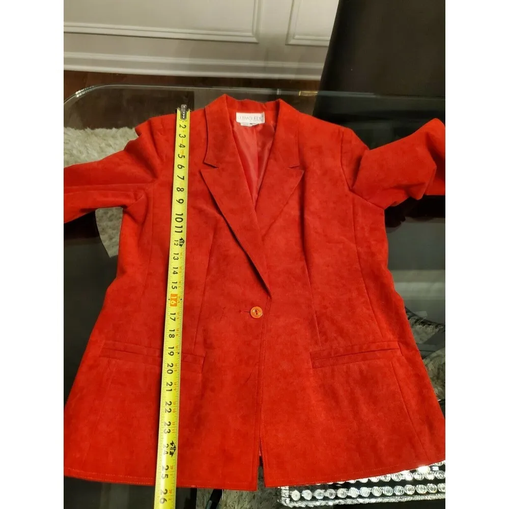 Vintage Count Romi Solid Red Single Breasted Long Sleeve Fitted Blazer Size 10 - Image 11