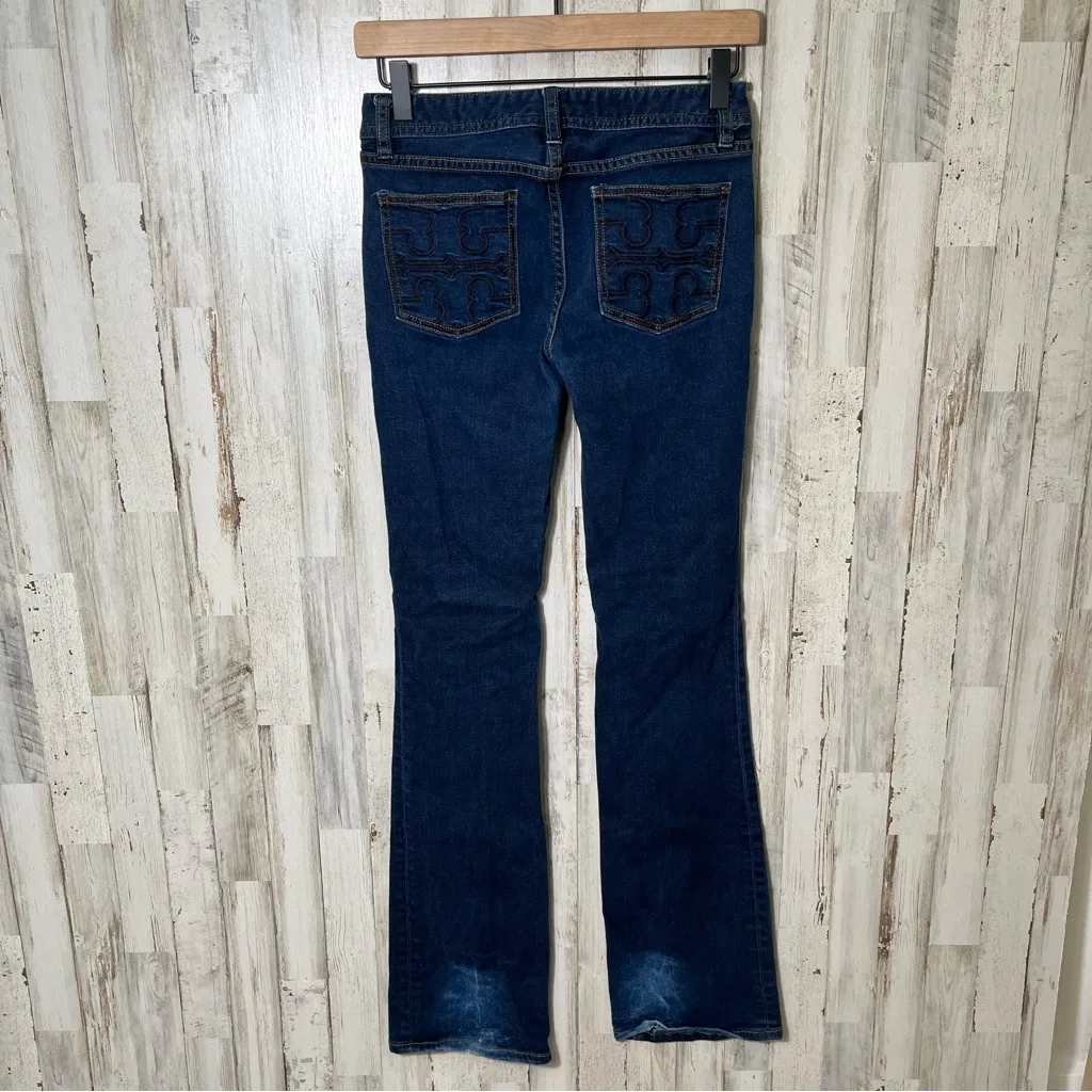 Tory Burch Bootcut Dark Wash Denim Mid‎ Rise Jeans Womens Size 24 - Image 4