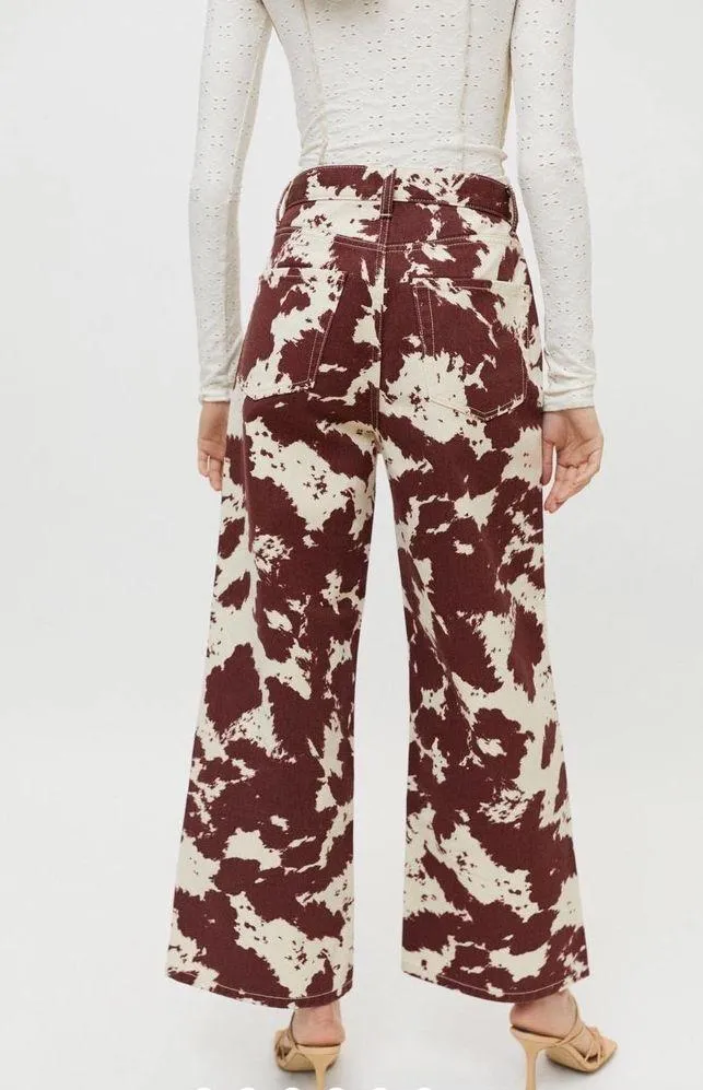 BDG Urban Outfitters High and Wide Cow Print Jeans - Image 7