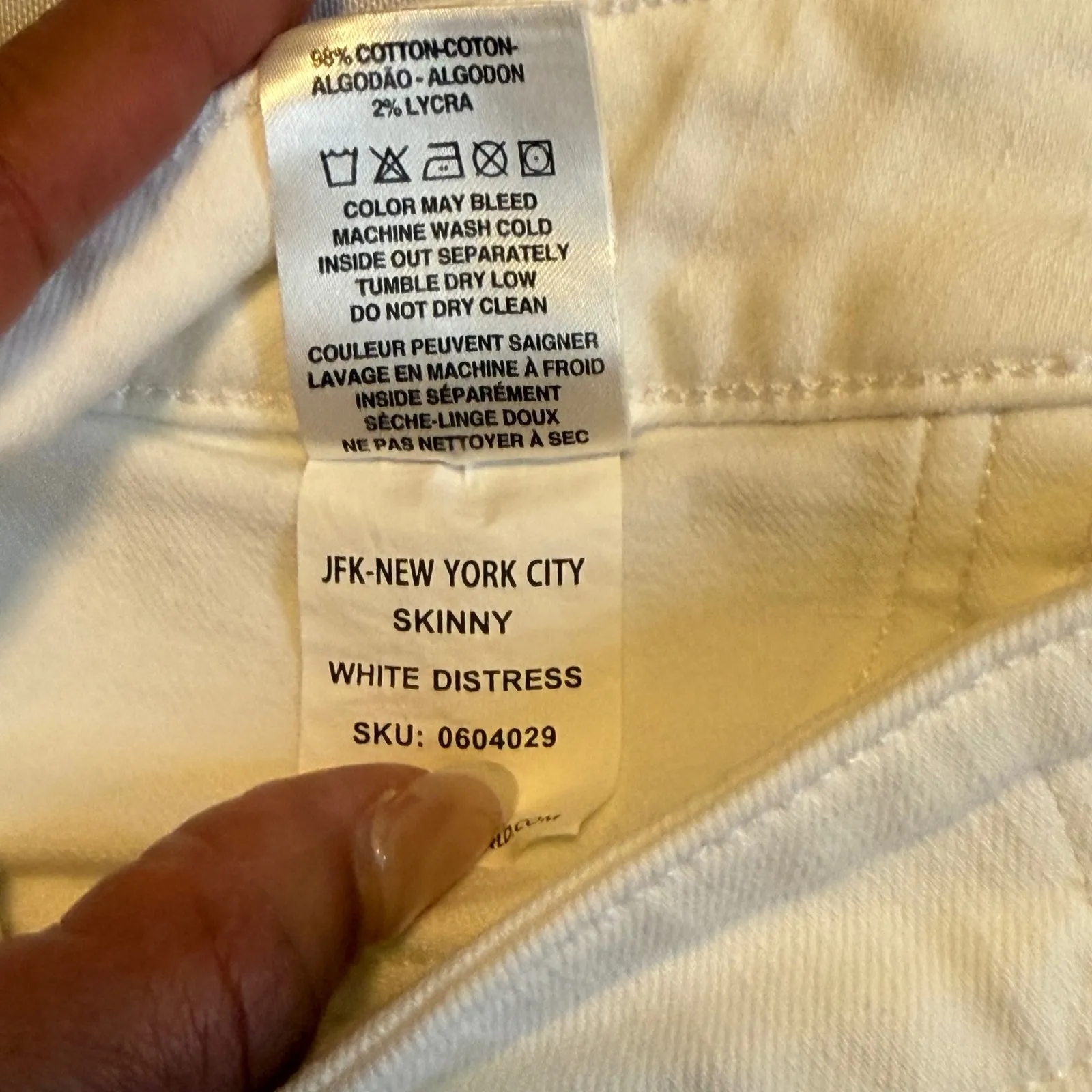 WARP+WEFT‎ JFK New York City Skinny Jeans Women's White Distressed Sz 32x29# - Image 10