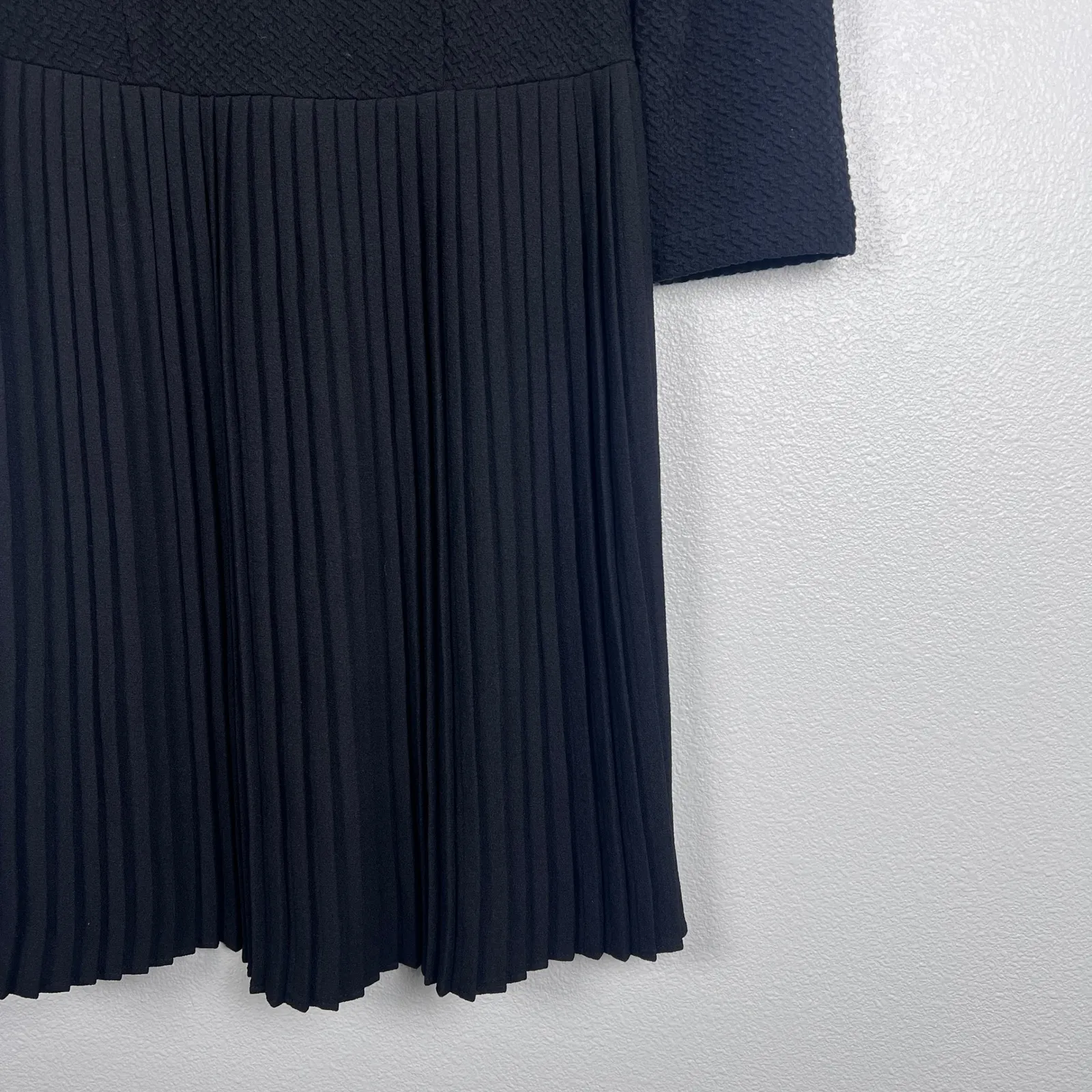 Anthropologie Ganni Women's Pleated A Line Dress Black Sz M - Image 4