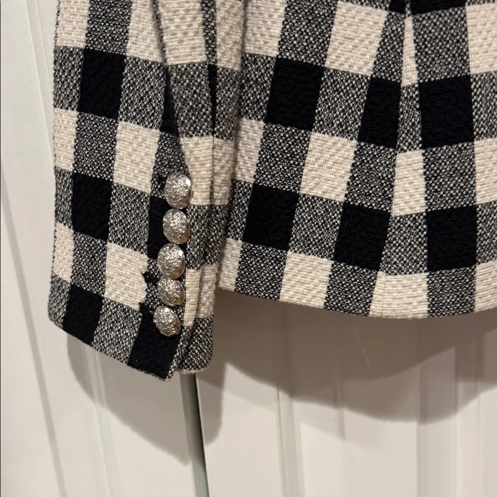 Veronica Beard miller Dickey plaid Black and White Blazer 6 - Image 10