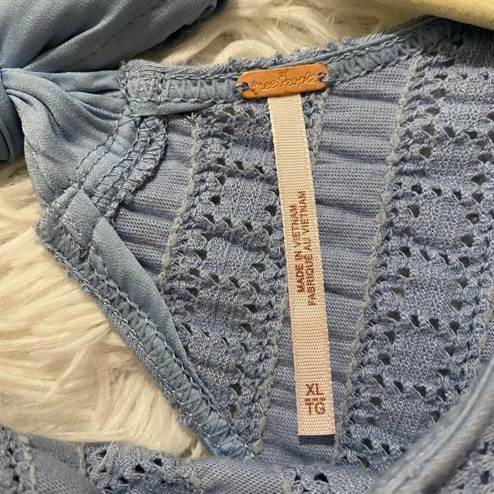 Free People Star Struck Open Back Top in Blue Extra Large - Image 7