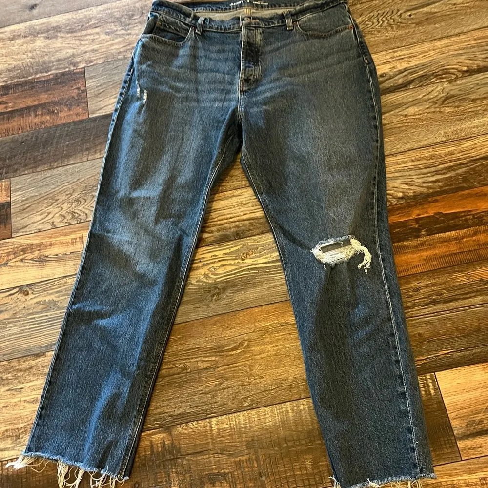 Old Navy high rise Slouchy straight jeans size 14 - Image 12