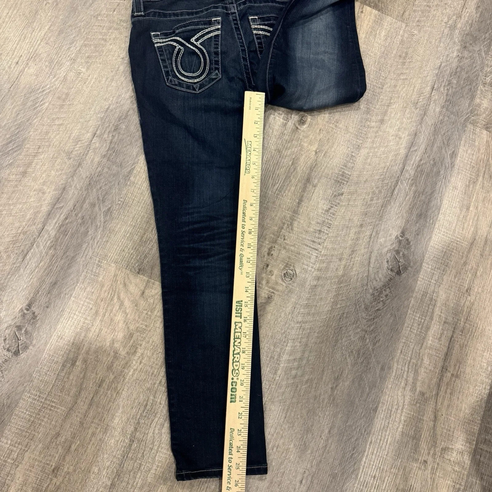 Big Star Maddie Y2K StyleStretch 7/8 Length Jeans Womens Size 27w Dark Blue - Image 6