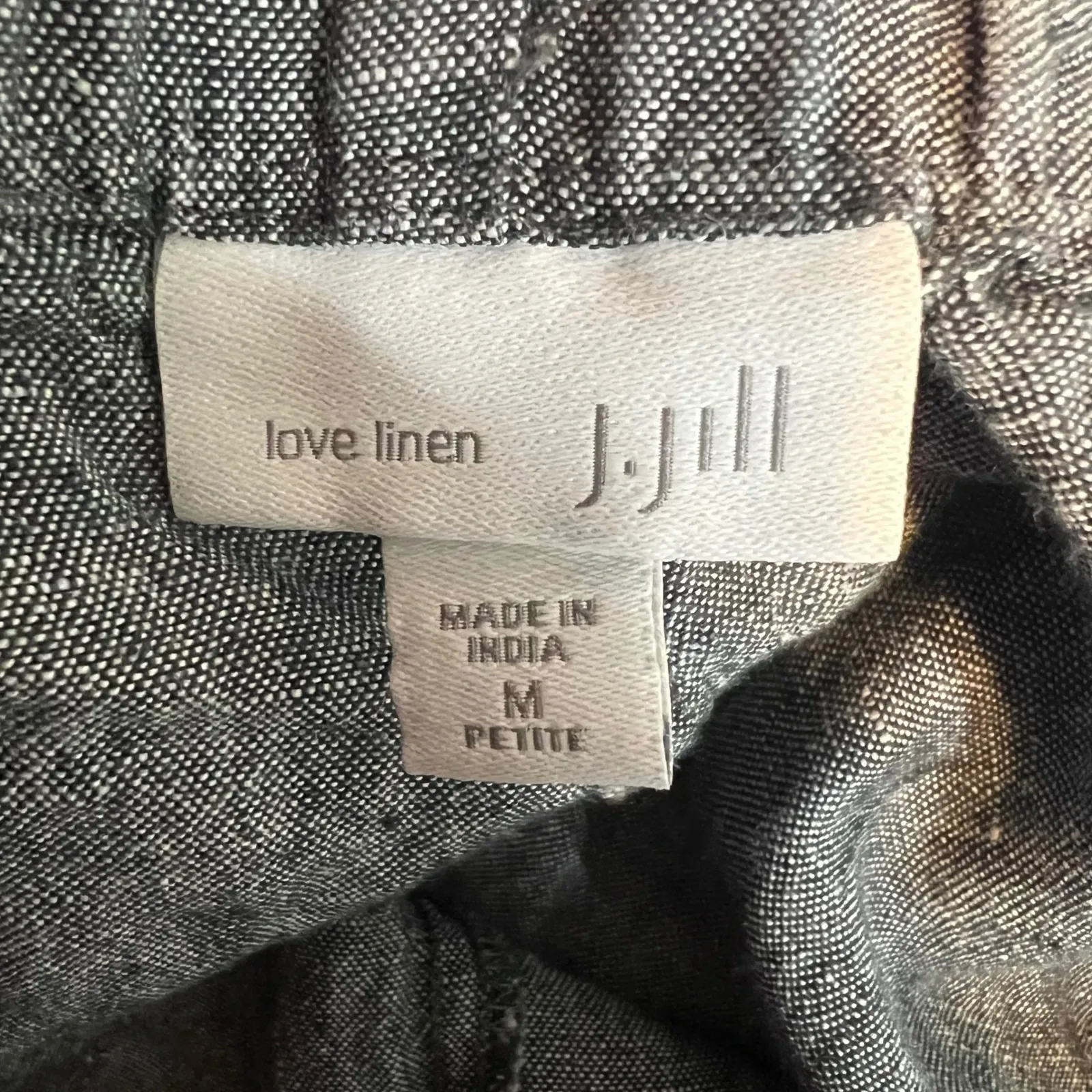 J.Jill Love Linen Cropped Pants Size MP Petite Gray‎ Pull On Casual Lightweight - Image 2